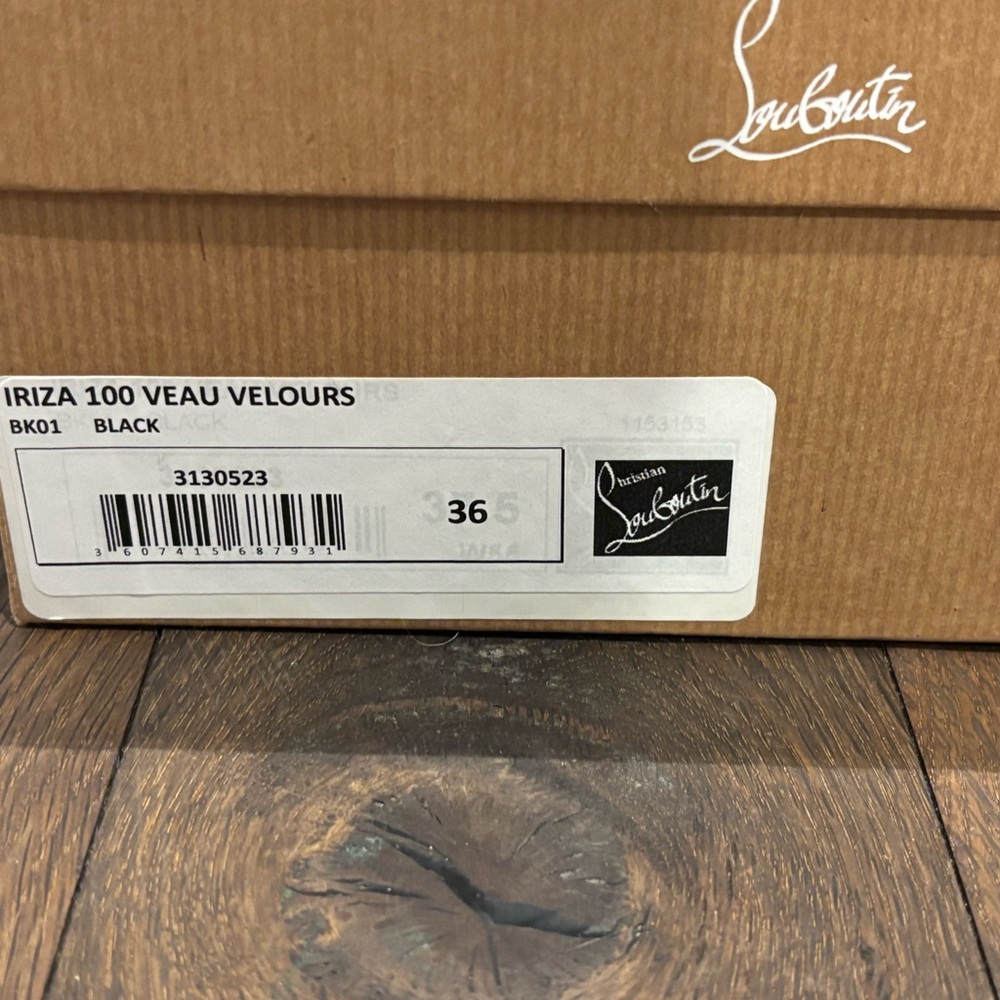 Christian Louboutin Iriza 100 Black Suede Heels 36 - Picture 9 of 9